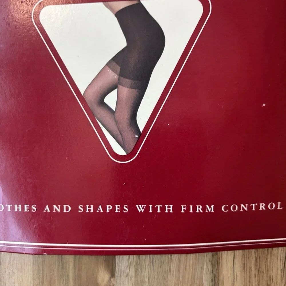Vintage Hanes Alive Light Support Classic‎ Jet Size F  Pantyhose Granny USA MADE